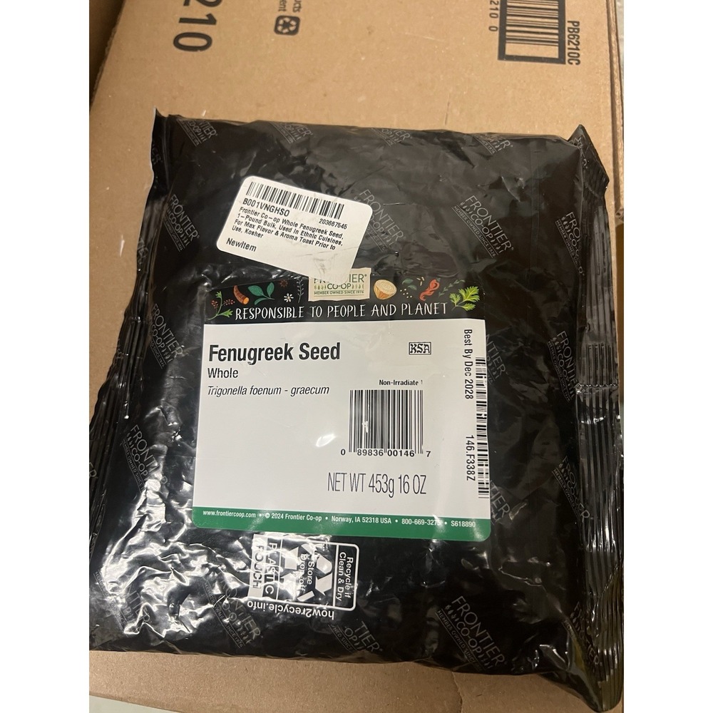 Frontier Whole‎ Fenugreek Seed 16 oz (453 g)  12/2028